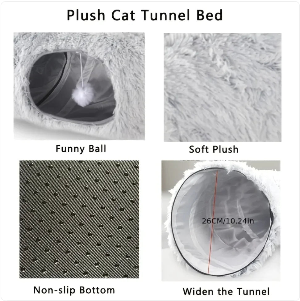 PurrLounge™ Foldable Cat Tunnel & Nest